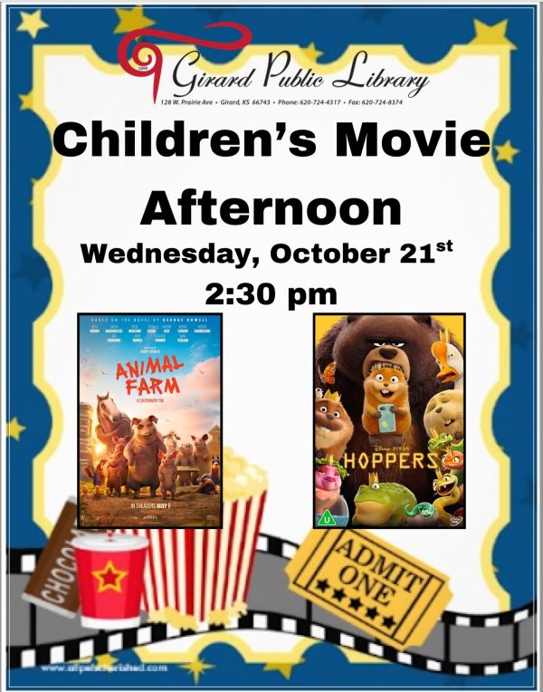 Join us for a movie and popcorn! Library staff will have 2 movies available and…