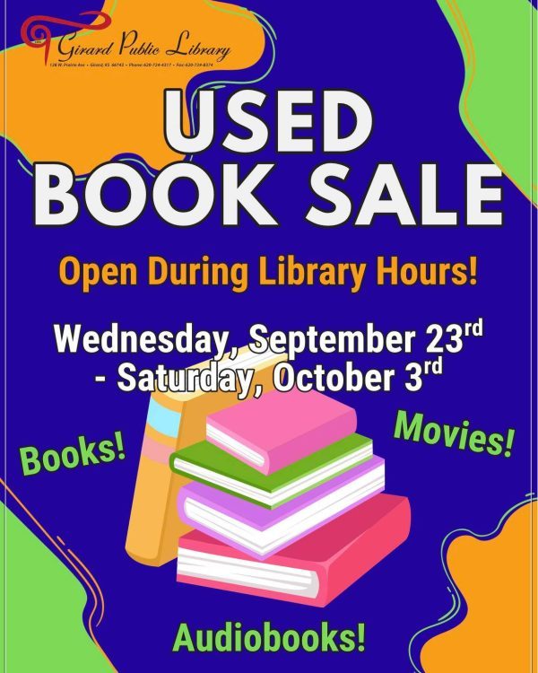 Happening today at Girard Public Library! Annual Used Book Sale! - Open during library hours!…