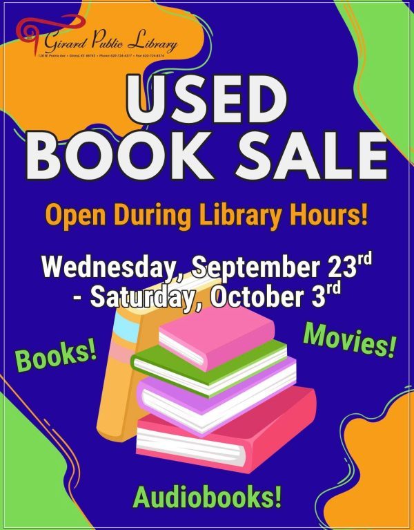 Happening today at Girard Public Library! Annual Used Book Sale! - Open during library hours!…
